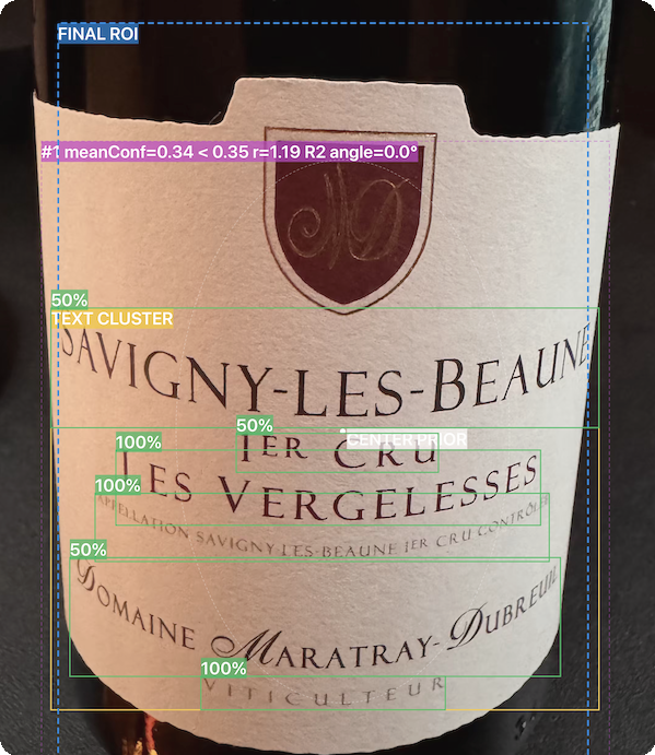 A Burgundy label